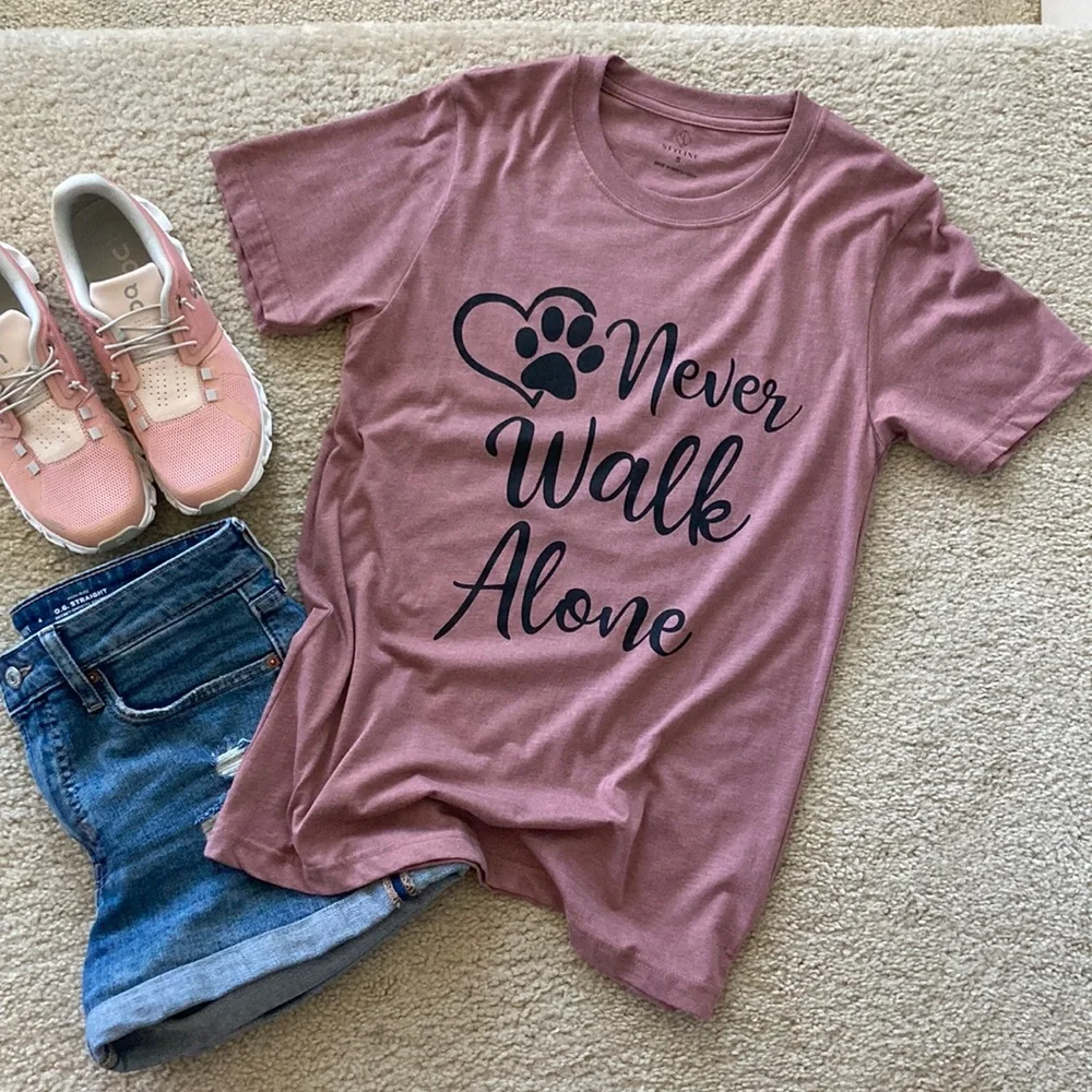 ‘Never Walk Alone’ Short Sleeve Graphic Tee - Picture 3 of 5